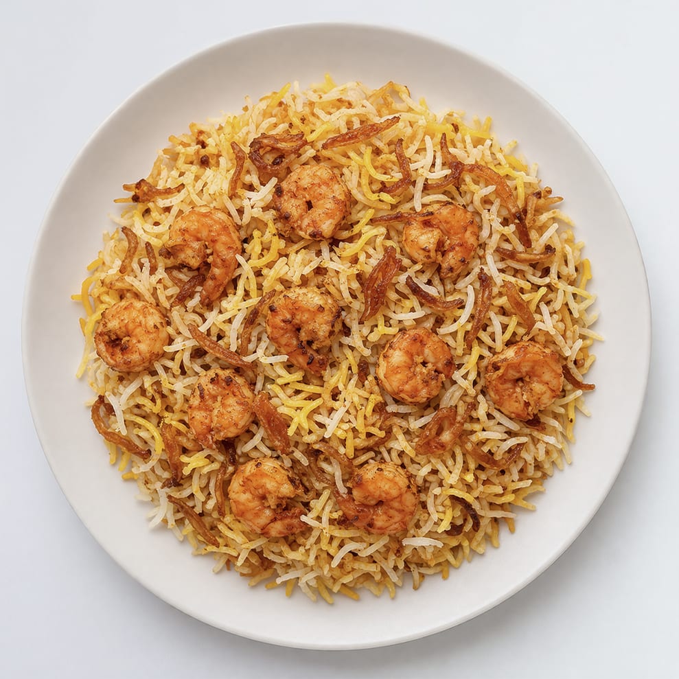 Shrimp Biryani.